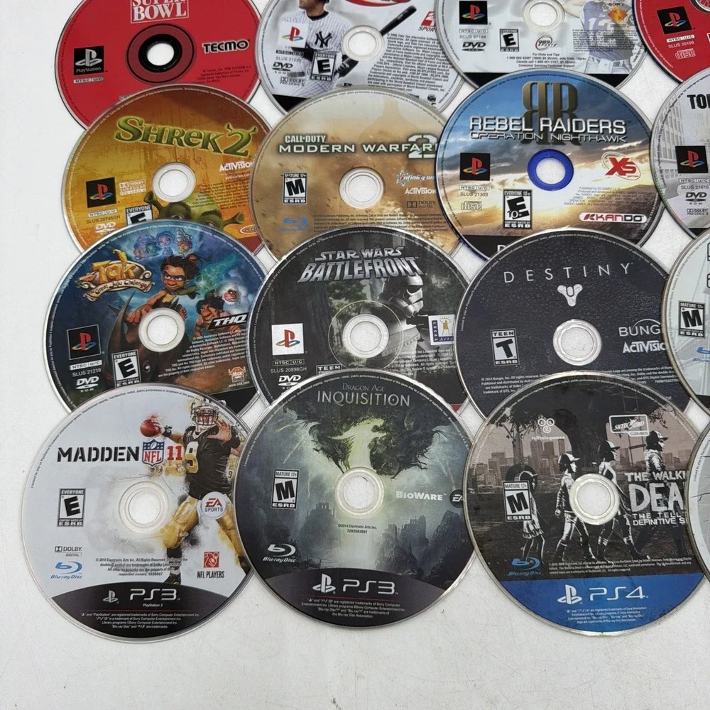 PlayStation Lot of 25 Untested Video Games PS1, PS2, PS3 Disc Only